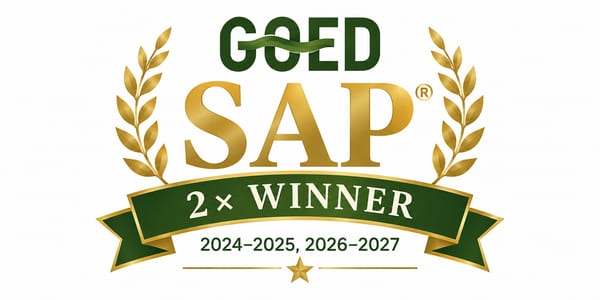 GOED SAP Recipient badge, 2x winner, for the 2024-2025 and 2026-2027 terms
