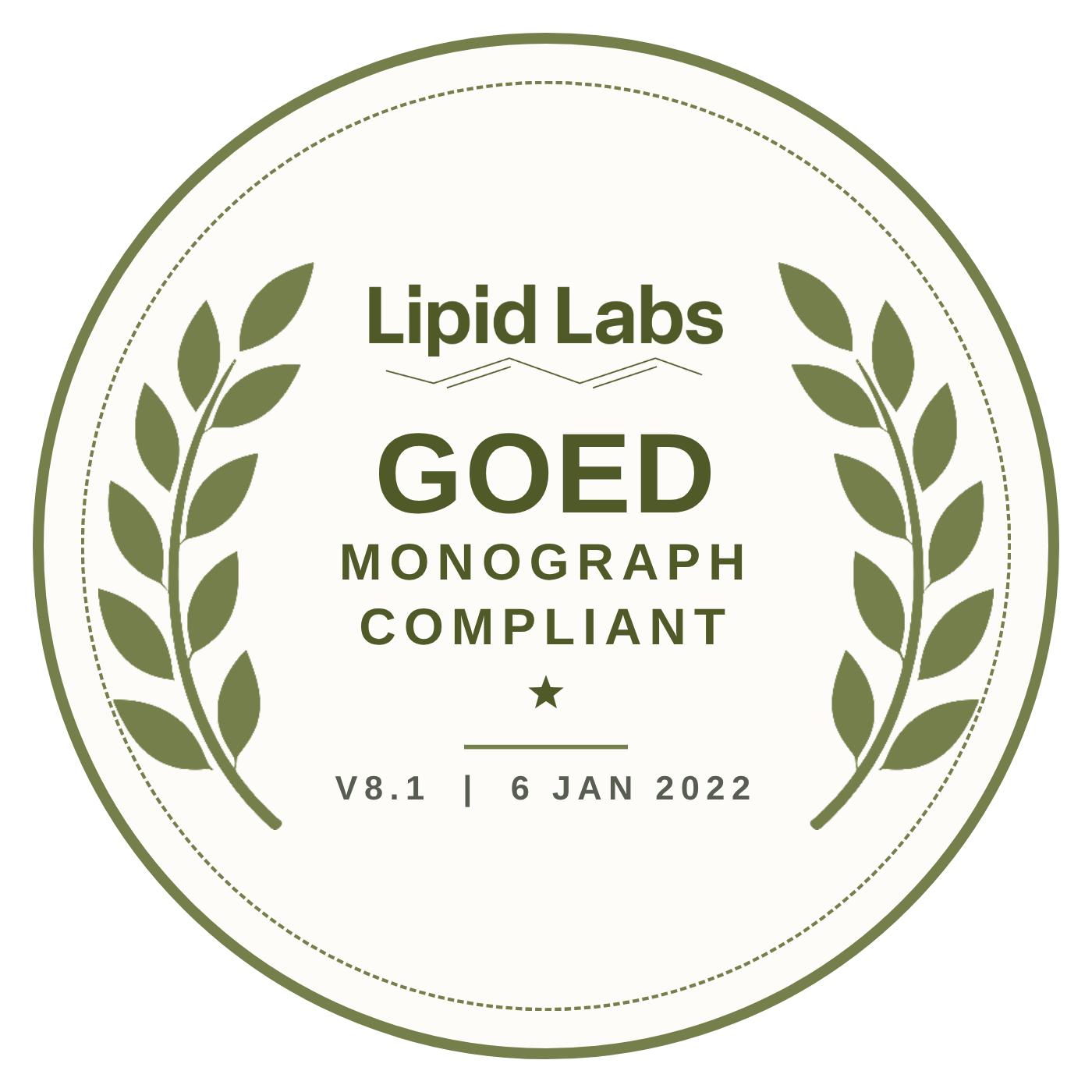 GOED Monograph Compliant &mdash; v8.1, 6 January 2022